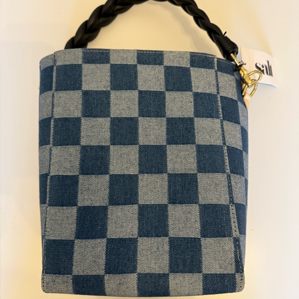 New Salt Stylish Blue Checkered Women's Bag